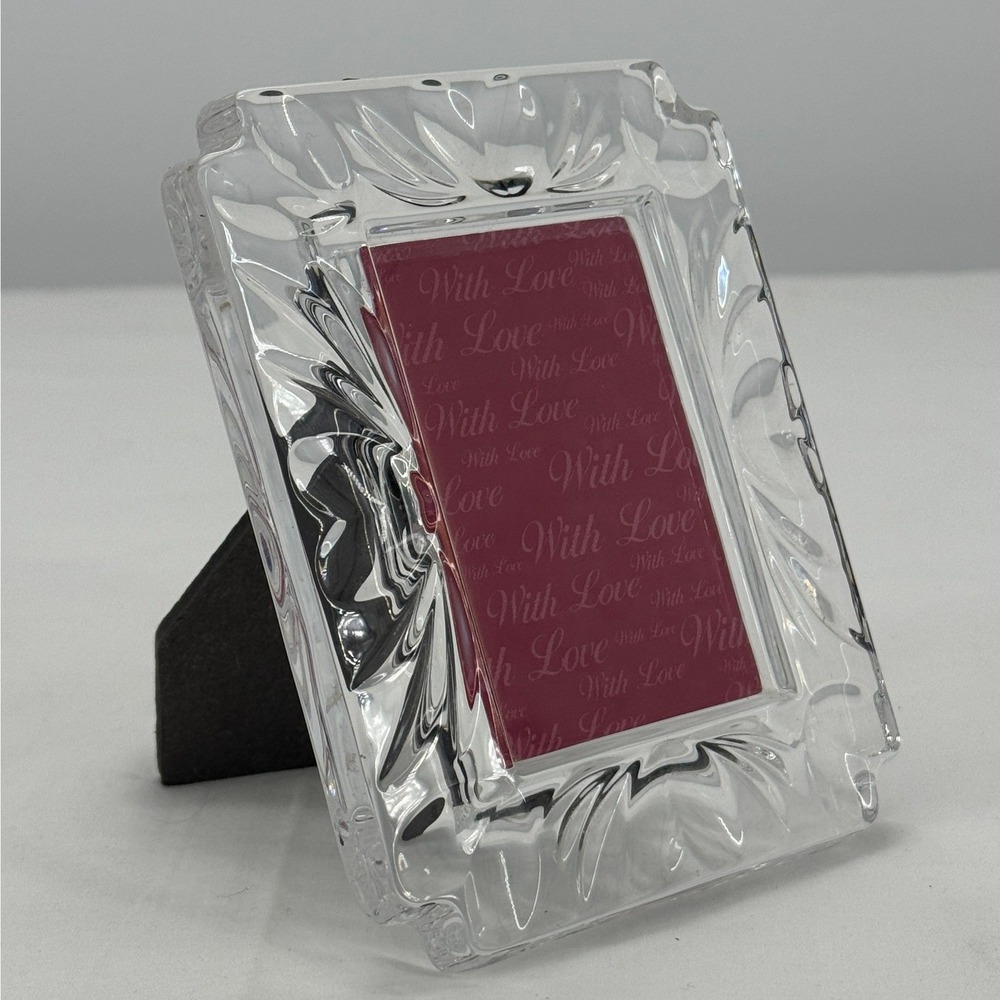 Waterford Crystal Small Picture Frame 2x3 Clear Cut Glass Scalloped Edge